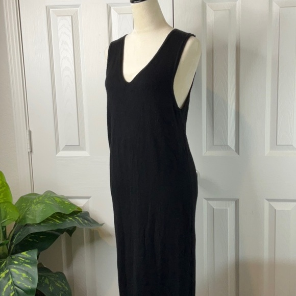 Alchemia Tricot Black Italian Sleeveless V-Neck Maxi Sweater Dress Size S - Picture 3 of 11